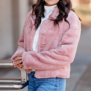 Karlie pink fur coat